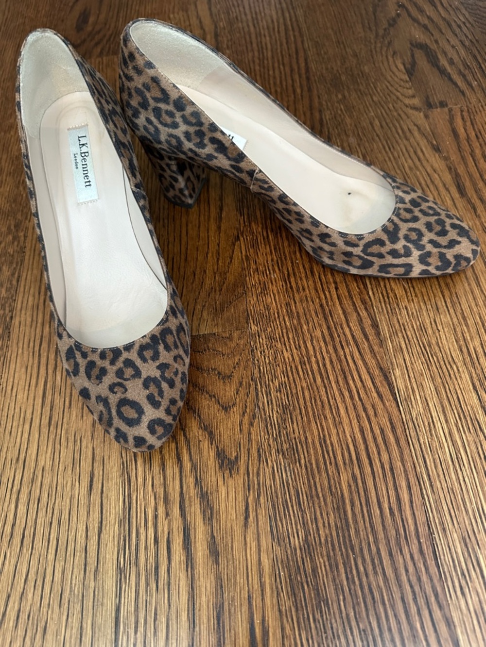 LK Bennett Leopard-Print Suede Block Heel Pumps - Brown/Black